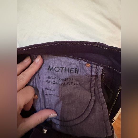 Mother High Waist Rascal Ankle Fray in Blackberry Cordial Purple Denim - Picture 9 of 9